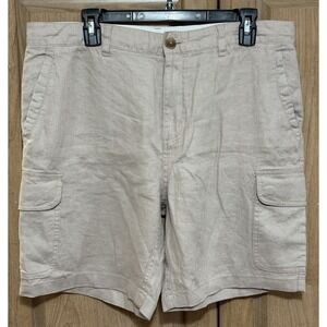 C&C California Cargo Shorts 100% Linen Men's Size 38 Pockets Beach Summer Casual